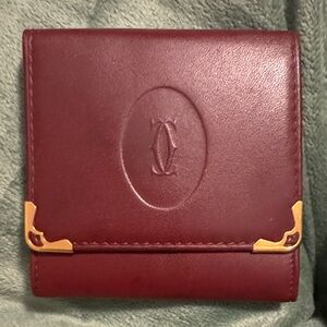 Cartier Burgundy Leather Wallet/ Coin Holder